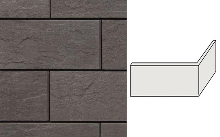 Угловой декоративный кирпич для навесных вентилируемых фасадов левый White Hills Тибур  F519-95 II спеццвет 3105/1077/24