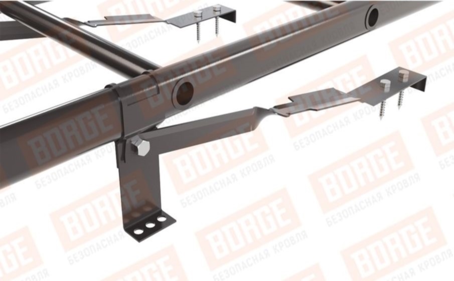 Лестница кровельная Borge для натуральной черепицы оцинкованная RAL 8019, 1,8 м