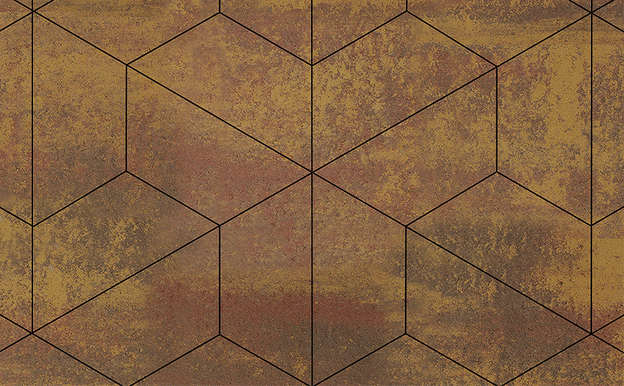 Плитка тротуарная Трапеция Б.1.Т.6 листопад гранит осень, 400*200*200*200*60 мм