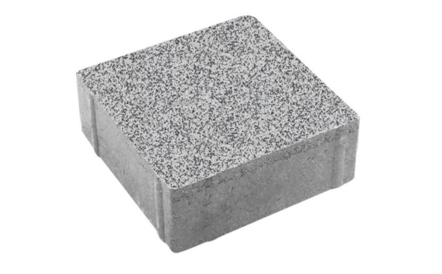 Плитка тротуарная Квадрат А.3.К.4 гранит+ серый с черным, 100*100*40 мм