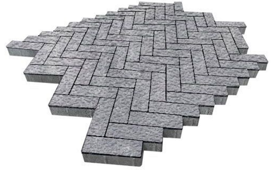 Плитка тротуарная SteinRus Паркет Б.2.П.6, Old-age, ColorMix Монохром, 210*70*60 мм