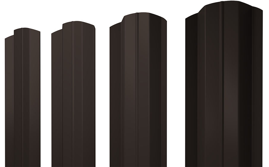 Штакетник М-образный В фигурный Drap TX RR 32 темно-коричневый