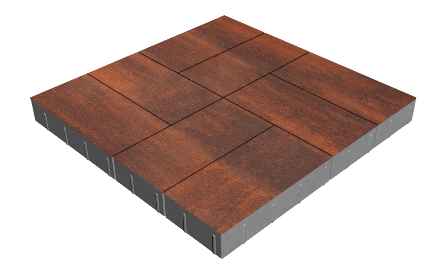 Плитка тротуарная SteinRus Грас Б.4.П.8, гладкая, Брук, 400*200*80 мм