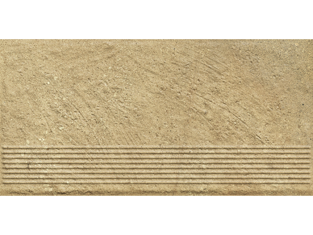 Клинкерная ступень с насечками Paradyz Eremite, Beige, 600*300*8,5 мм