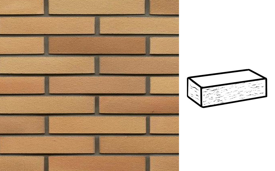 Кирпич клинкерный Muhr 06 Hellbraun-bunt рустик, 240*90*40 мм