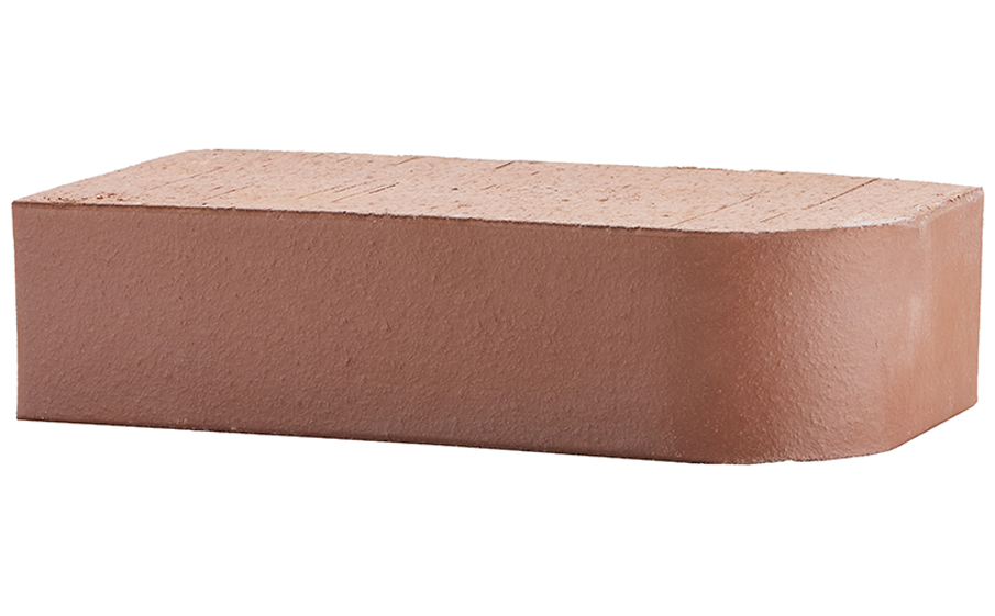 Кирпич облицовочный полнотелый ЛСР, коричневый, гладкий, R-60 радиусный, 250*120*65 мм