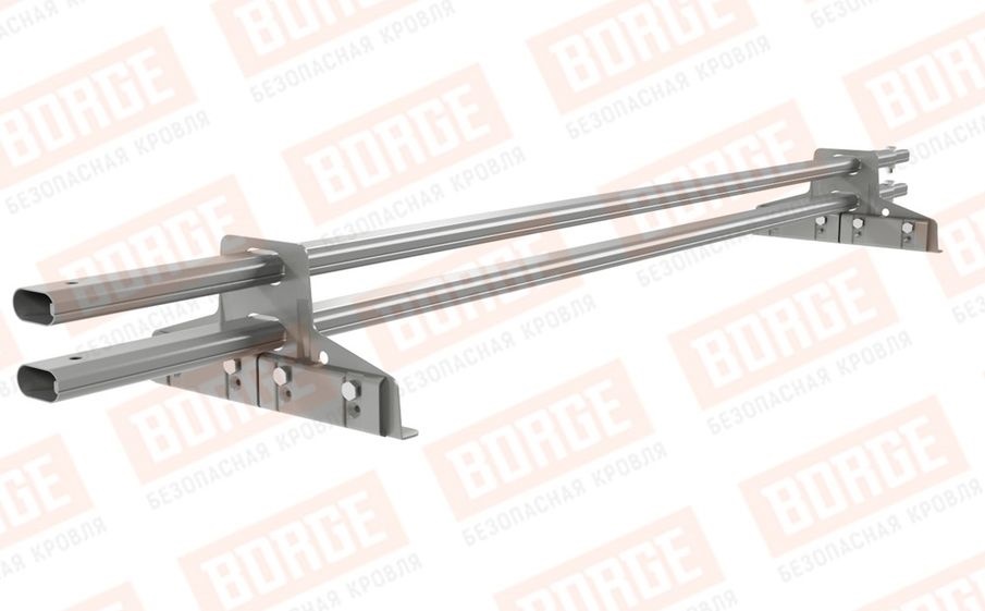 Снегозадержатель трубчатый Borge для фальцевой кровли оцинкованный RAL 9006, 1,5 м