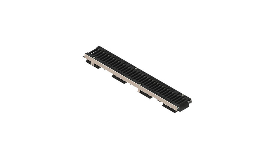 Лоток Standartpark PolyMax Drive DN100 с чугунной щелевой решеткой, класс C