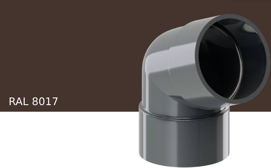 Колено 67 градусов KROP PVC для системы D 130/90 мм, RAL 8017