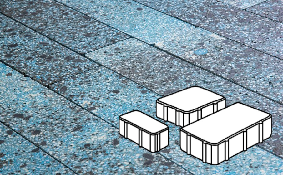 Плитка тротуарная Готика, Granite FINO, Новый Город В.2.Псм.8, Азул Бахия, 260/160/100*160*80 мм