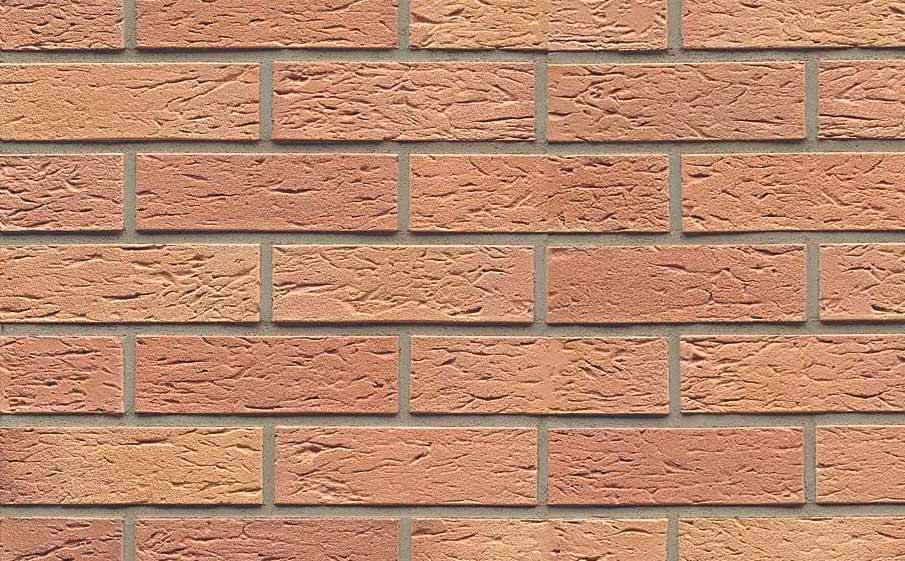 Кирпич клинкерный облицовочный 7-щелевой Muhr 08 Lachsrot рустик, 250*120*65 мм