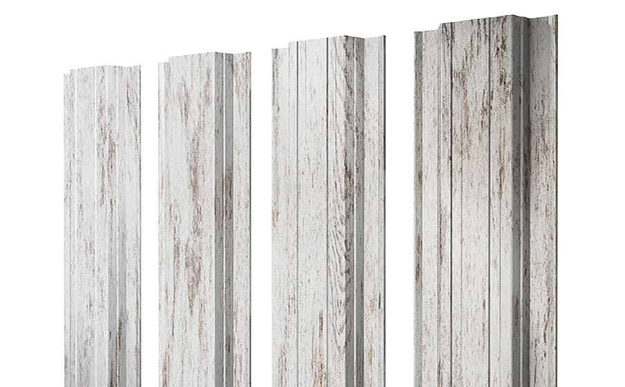 Штакетник Прямоугольный 0,45 Print Elite Snow Wood TwinColor