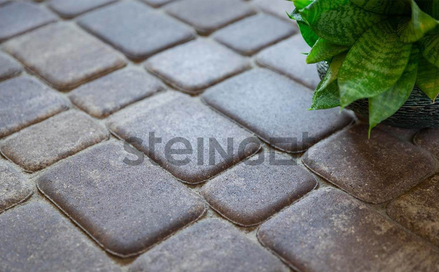 Плитка тротуарная Steingot Колормикс, Классика, Бурый камень (Stein Brown), комплект 3 шт, толщина 60 мм