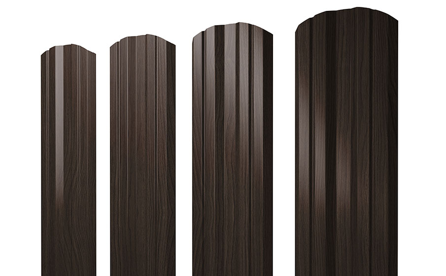 Штакетник Twin фигурный 0,45 Print Elite Coffee Wood TwinColor