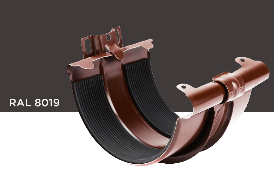 Соединитель желоба Galeco с креплением для системы STAL D 120/90 мм, RAL 8019