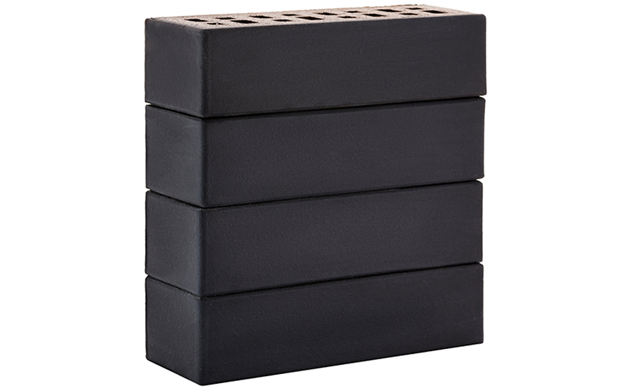 Кирпич клинкерный ЛСР Рейкьявик черный ангоб матовый гладкий, 250*85*65 мм