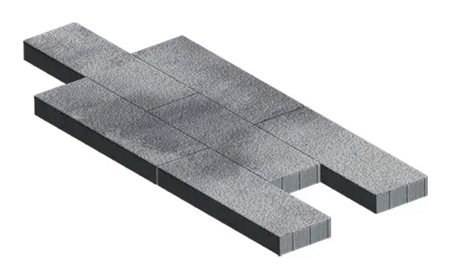 Плитка тротуарная SteinRus Аликанте Б.2.П.8 Native, ColorMix Монохром, 900*300*80 мм