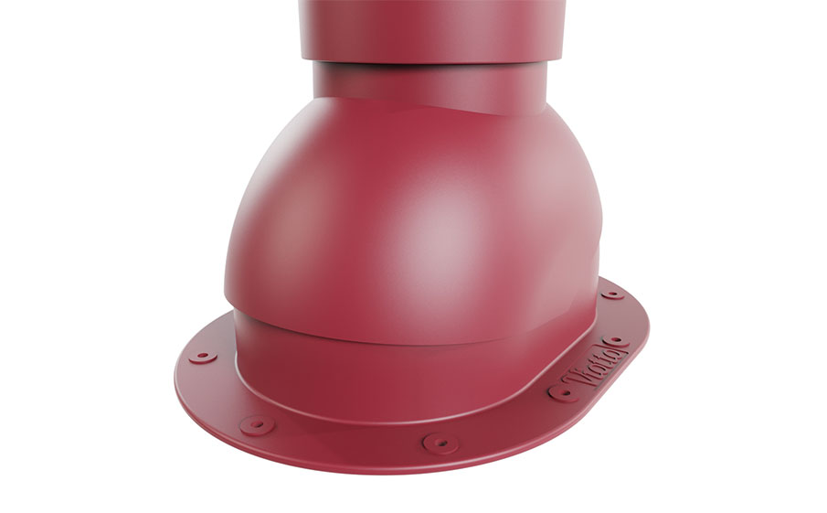 Роторная вентиляция Viotto для готовой мягкой и фальцевой кровли d=110 мм утепленная, RAL 3005 красный