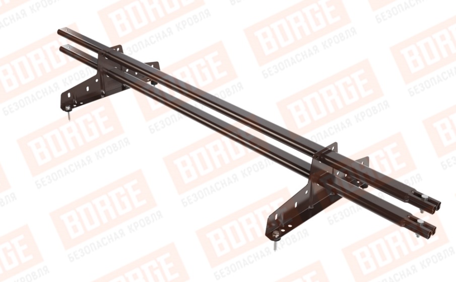 Снегозадержатель трубчатый Borge для кровли из металлочерепицы, профнастила, материалов на основе битума оцинкованный RAL 8017 matt, 1,5 м