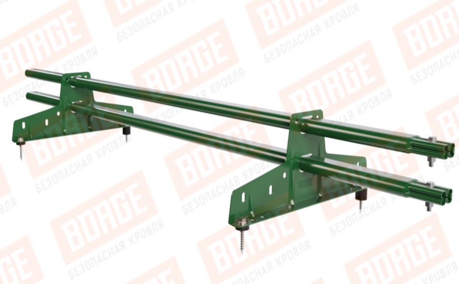 Снегозадержатель трубчатый Borge для кровли из металлочерепицы, профнастила, материалов на основе битума оцинкованный RAL 6002, 1,5 м