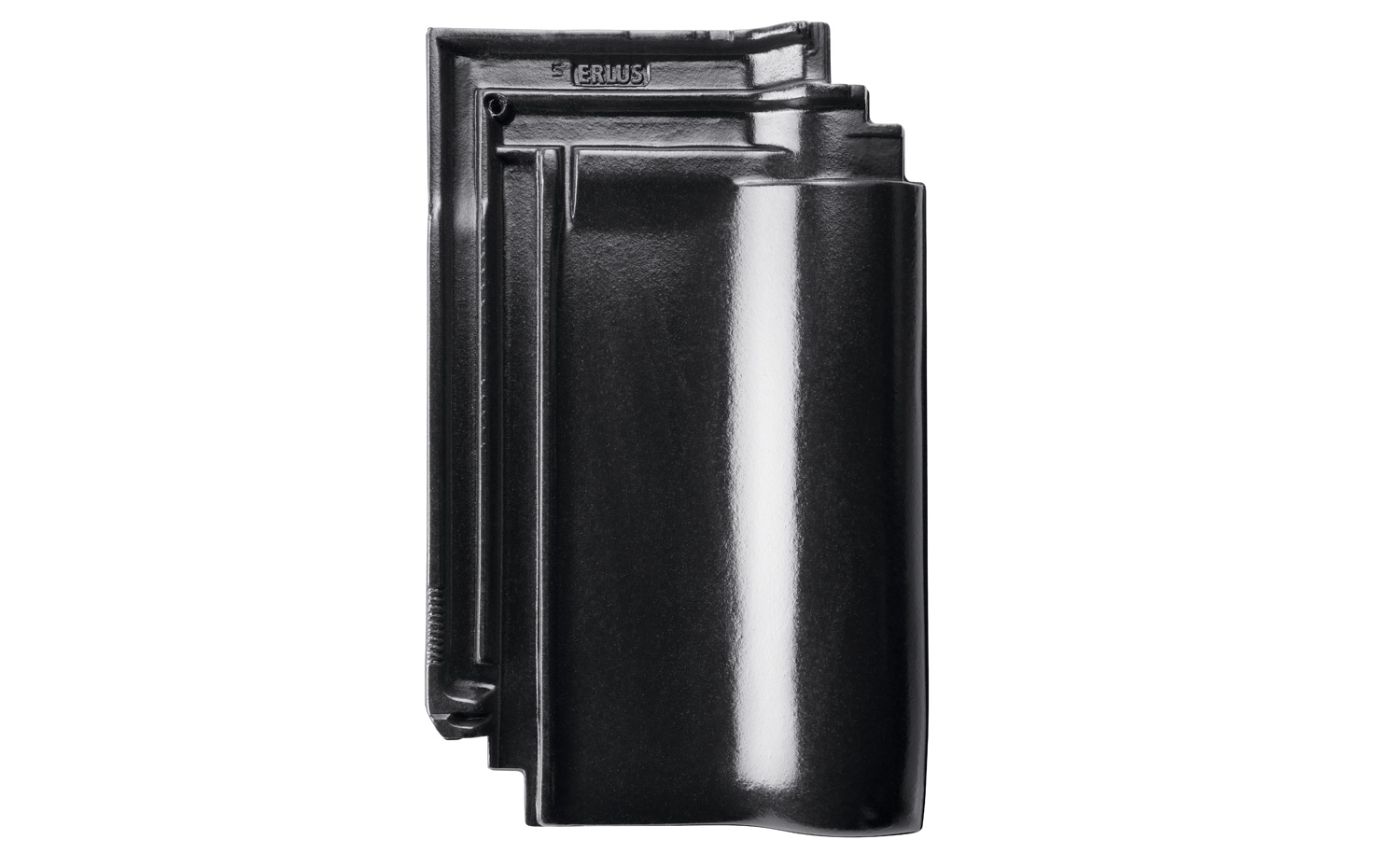 Керамическая черепица рядовая ERLUS Е 58 MAX алмазно-черный, глянцевый ангоб