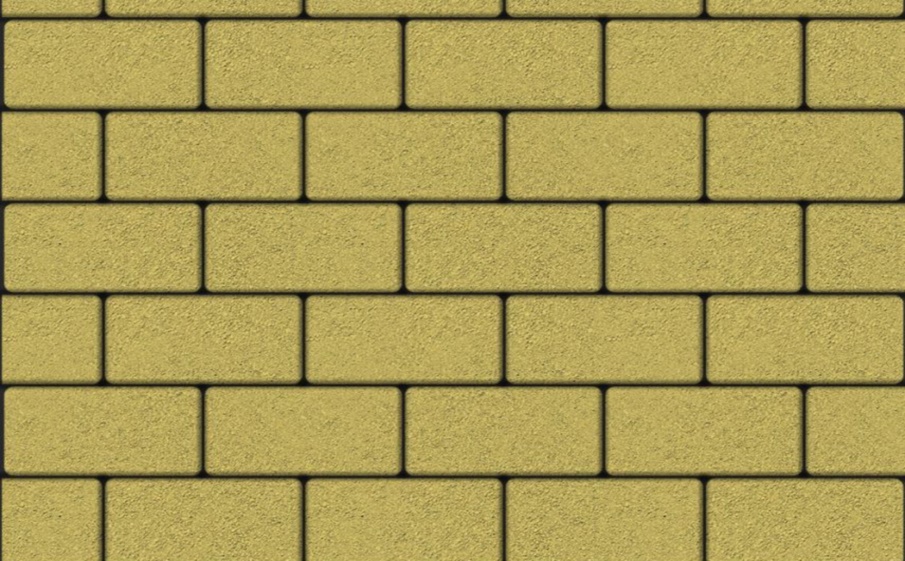 Плитка тротуарная Прямоугольник А.2.П.4 стандарт гладкий желтый, 200*100*40 мм 