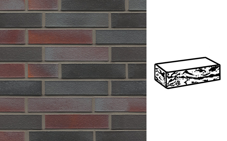 Кирпич клинкерный Muhr 25 Violettschwarz готик, 290*90*71 мм