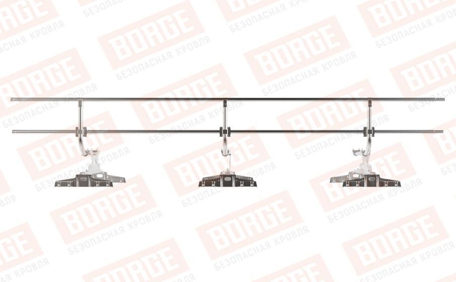 Кровельное ограждение Borge для монтажа параллельно фальцу оцинкованное, 300*60 см