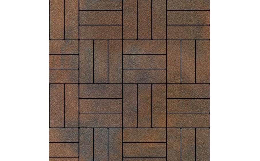 Плитка тротуарная SteinRus Паркет Б.2.П.6, Native, ColorMix Штайнрус, 210*70*60 мм