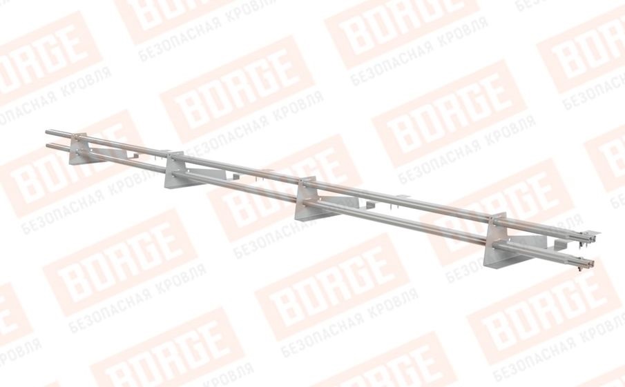 Снегозадержатель трубчатый Borge для кровли из композитной черепицы оцинкованный RAL 9006, 3 м