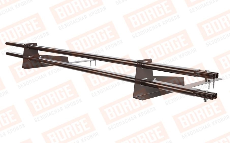 Снегозадержатель трубчатый Borge для гибкой черепицы оцинкованный RAL 8017, 1,5 м