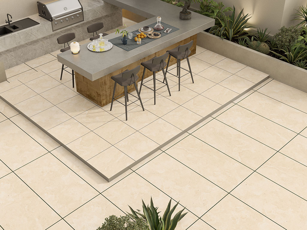 Керамогранит ENNFACE Travertine Cross Avorio, 600*600*20 мм