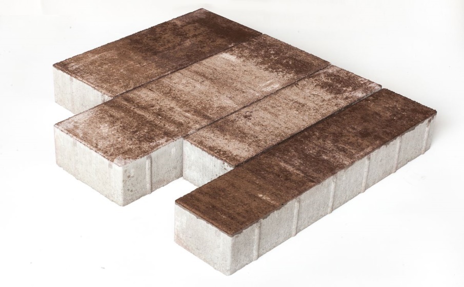 Плитка тротуарная Паркет Б.16.Псм.8 листопад гладкий хаски, комплект 6 шт, толщина 80 мм