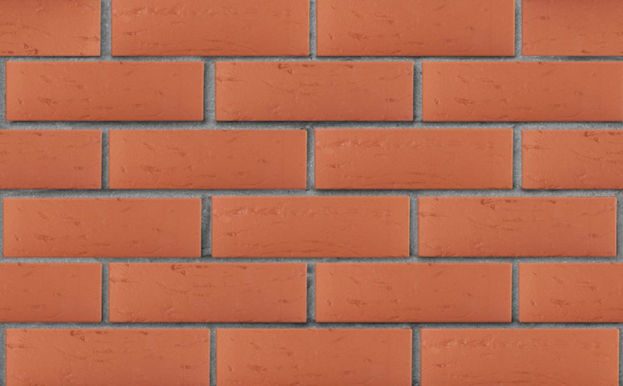 Кирпич облицовочный полнотелый ЛСР, красный флэш, рустик, 250*120*65 мм