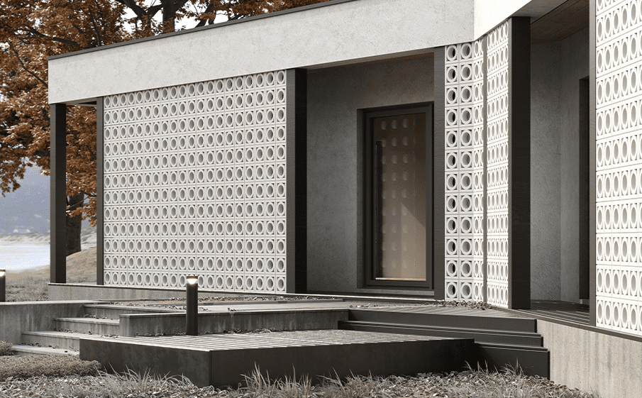 Декоративный бриз-блок Mesterra Cobogo 0101, под покраску, 250*250*70 мм