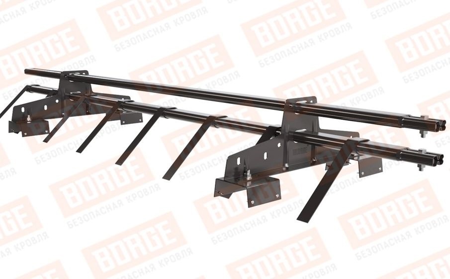 Снегозадержатель трубчатый Borge для профнастила H-114 оцинкованный RAL 8019, 1,5 м