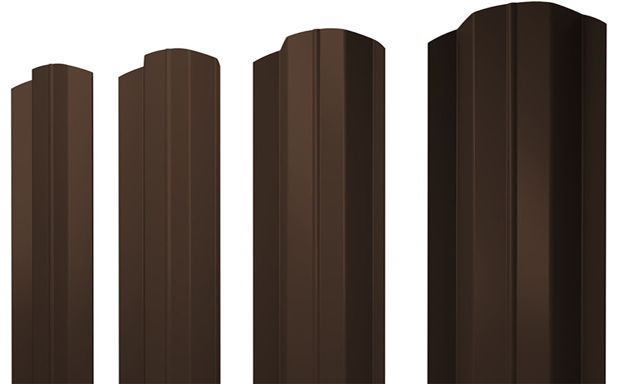 Штакетник М-образный В фигурный Drap TX RAL 8017 шоколад