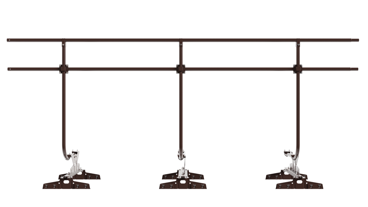 Кровельное ограждение Borge для монтажа параллельно фальцу оцинкованное RAL 8017 matt, 300*120 см