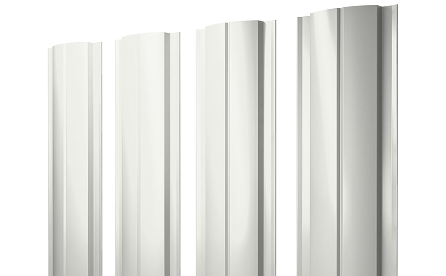 Штакетник Полукруглый Slim 0,45 PE Double RAL 9003 сигнальный белый