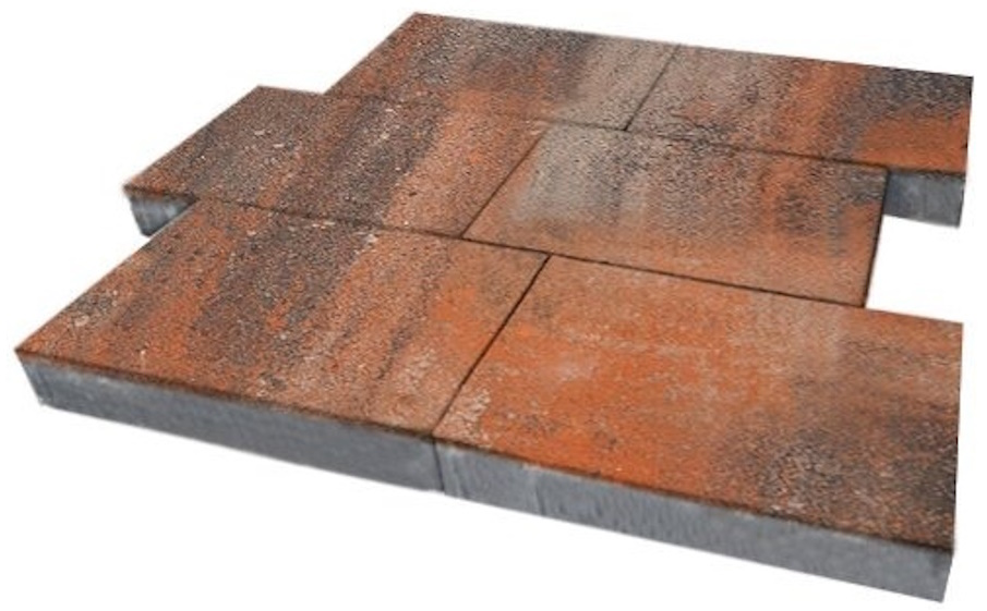 Плитка тротуарная SteinRus, Парк Плейс Б.3.П.8, гладкая, ColorMix Рей, 600*300*80 мм