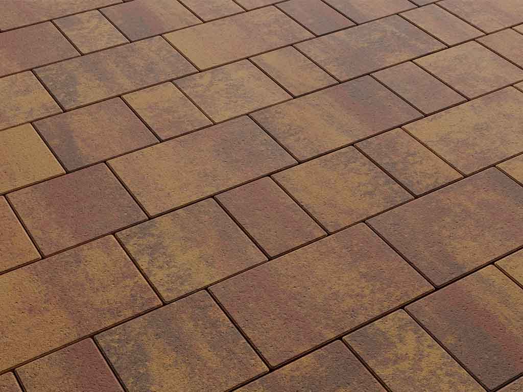 Плитка тротуарная Старый город Б.1.Фсм.8 листопад гладкий осень, комплект 3 шт, толщина 80 мм