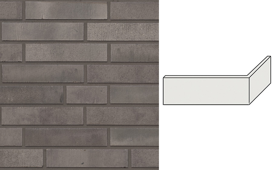Клинкерная плитка угловая Stroeher Wasserbrand, 677 rauchgrau, 240*115*71*12 мм