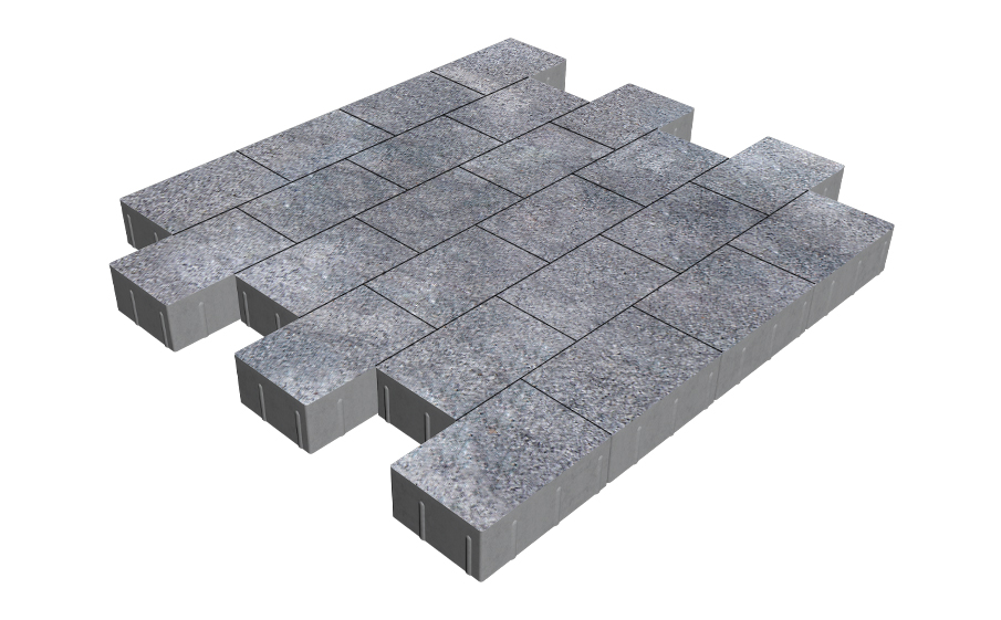 Плитка тротуарная SteinRus Бельпассо Медио Б.10(Б).П.8, Backwash, Ладога, 225*150*80 мм