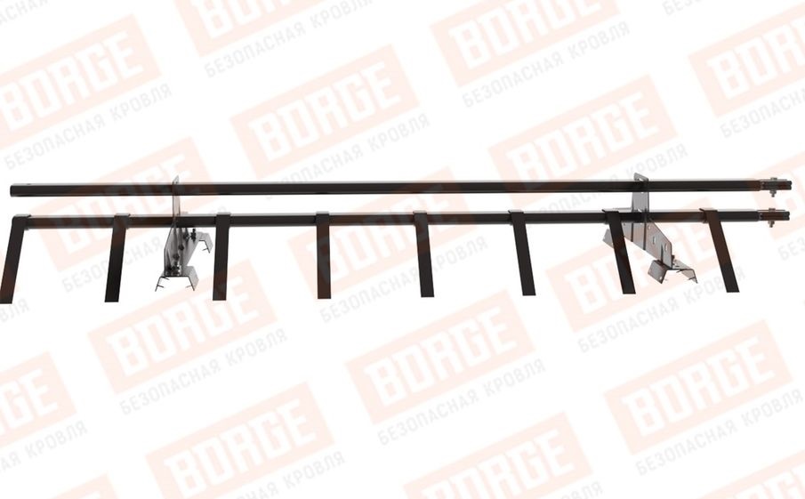 Снегозадержатель трубчатый Borge для профнастила H-60, H-75 оцинкованный RAL 8019, 1,5 м