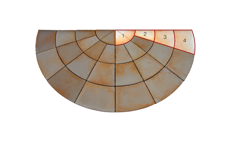 Тротуарная плитка радиальная White Hills, R4 900-14