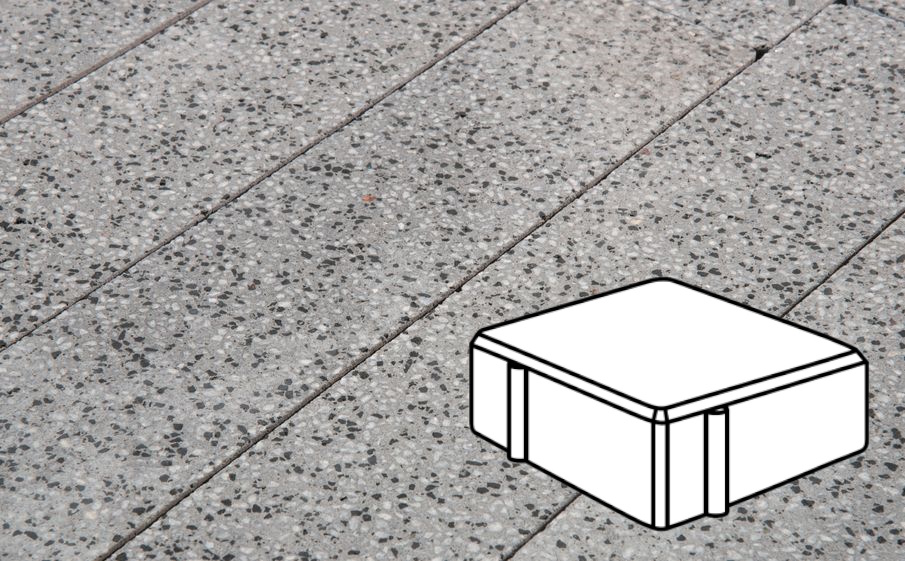 Плитка тротуарная Готика, City Granite FINO, Квадрат Б.1.К.6, Цветок Урала, 100*100*60 мм