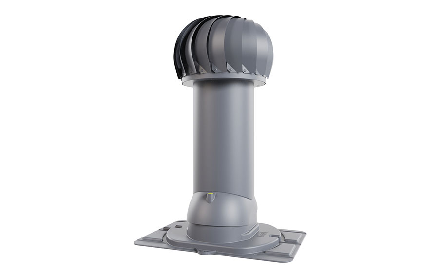 Роторная вентиляция Viotto с универсальным проходным элементом d=125 мм неутепленная, RAL 7024 графит