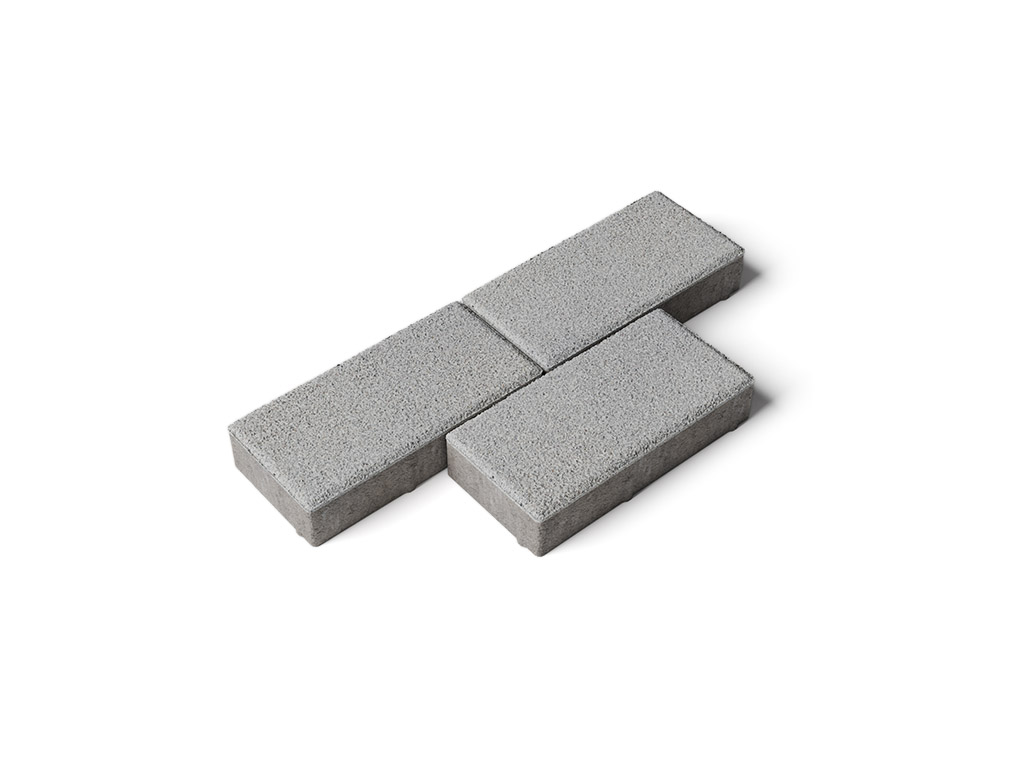 Плитка тротуарная Прямоугольник А.2.П.4 гранит белый, 200*100*40 мм