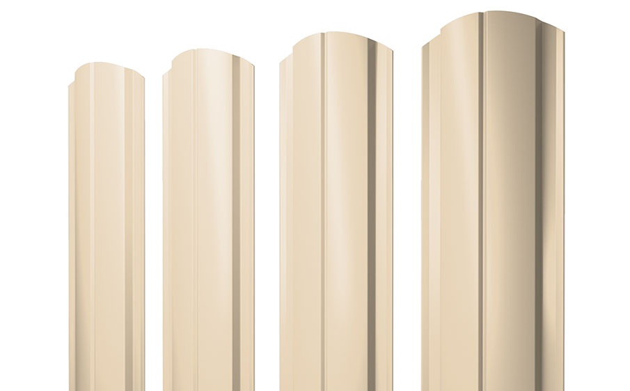 Штакетник Полукруглый Slim фигурный 0,45 PE RAL 1015 светлая слоновая кость