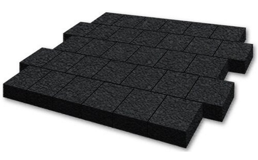 Плитка тротуарная SteinRus Валенсия Б.3.К.8, Native, черный, 300*300*80 мм